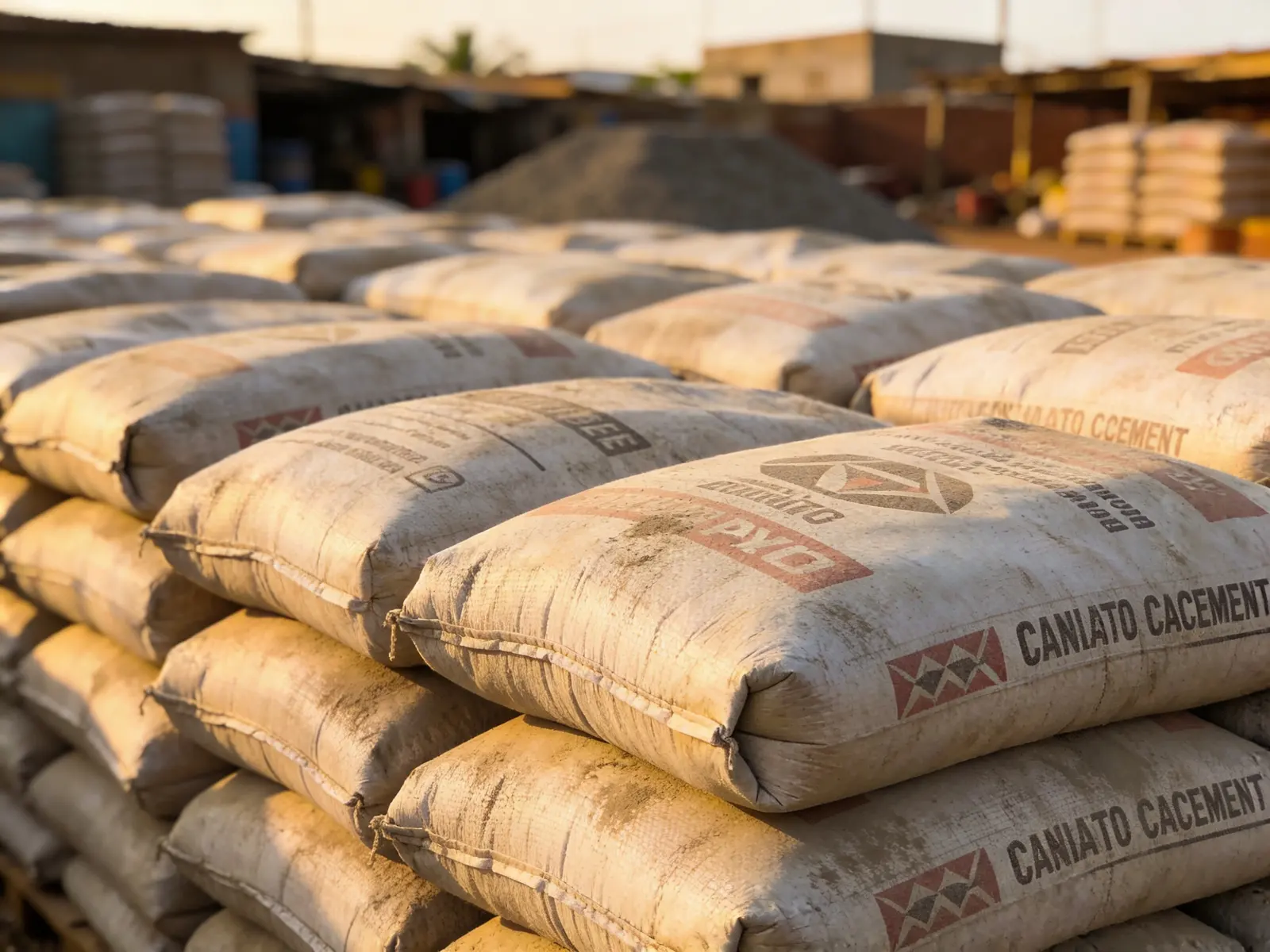 Cement bags being loaded for delivery